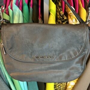 Michael Kors gray nylon shoulder/crossbody bag